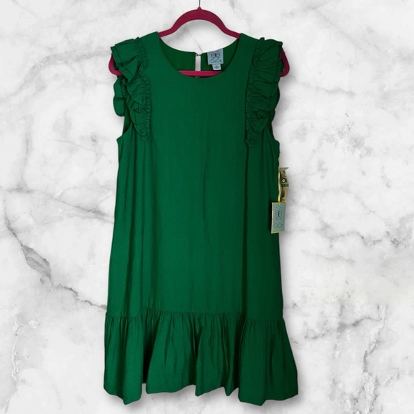 CeCe sleeveless lush green dress Sz 8 nwt 009 - Picture 1 of 5